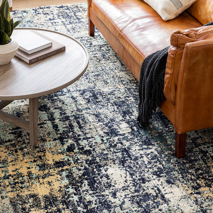 Karastan Elements Runic Indigo Area Rug