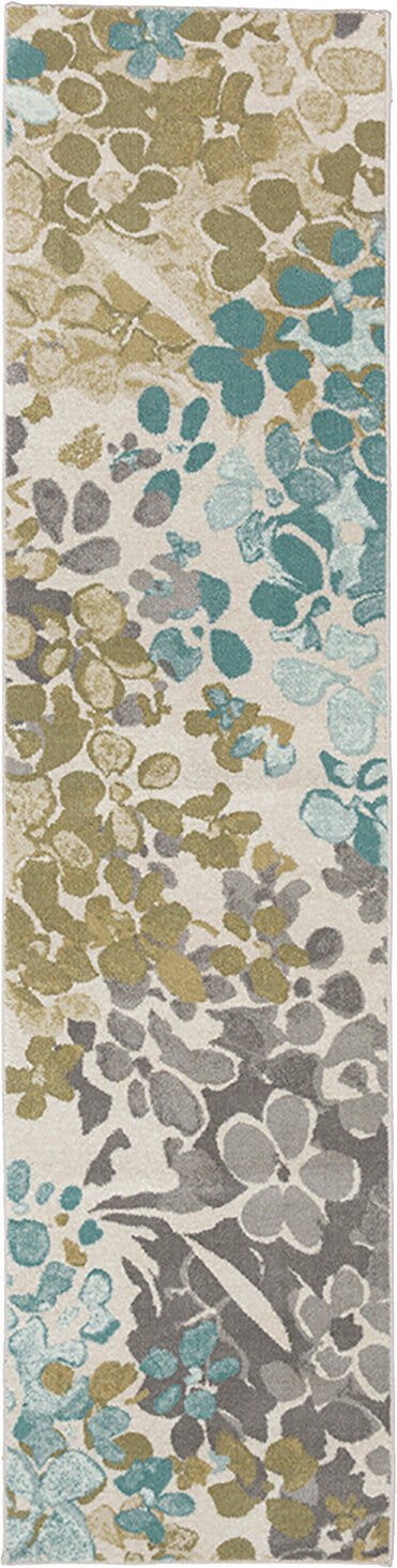 Lucia Floral Blue & Green Area Rug