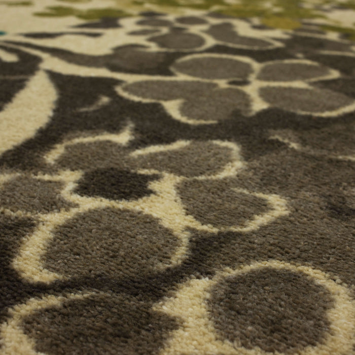 Lucia Floral Blue & Green Area Rug