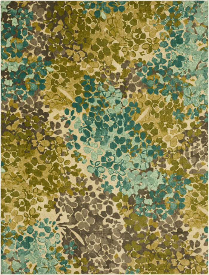 Lucia Floral Blue & Green Area Rug