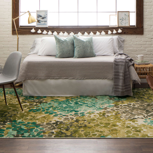 Lucia Floral Blue & Green Area Rug