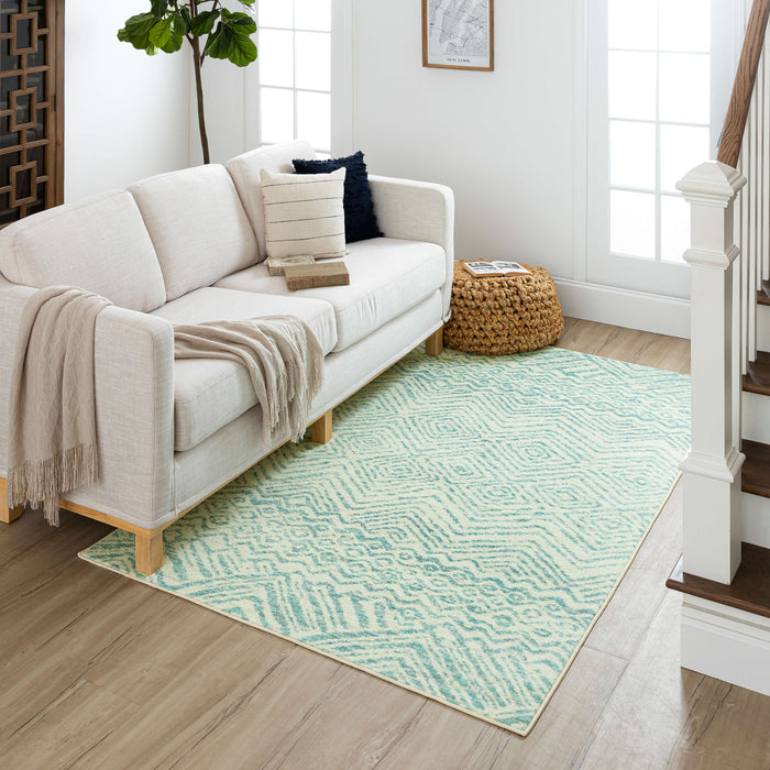 Technicolor Renard Aqua Area Rug