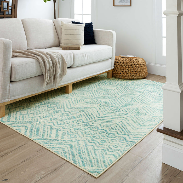 Technicolor Renard Aqua Area Rug