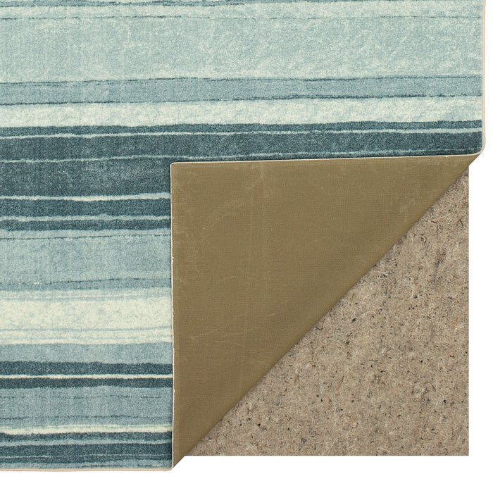 Technicolor Color Bands Blue Area Rug