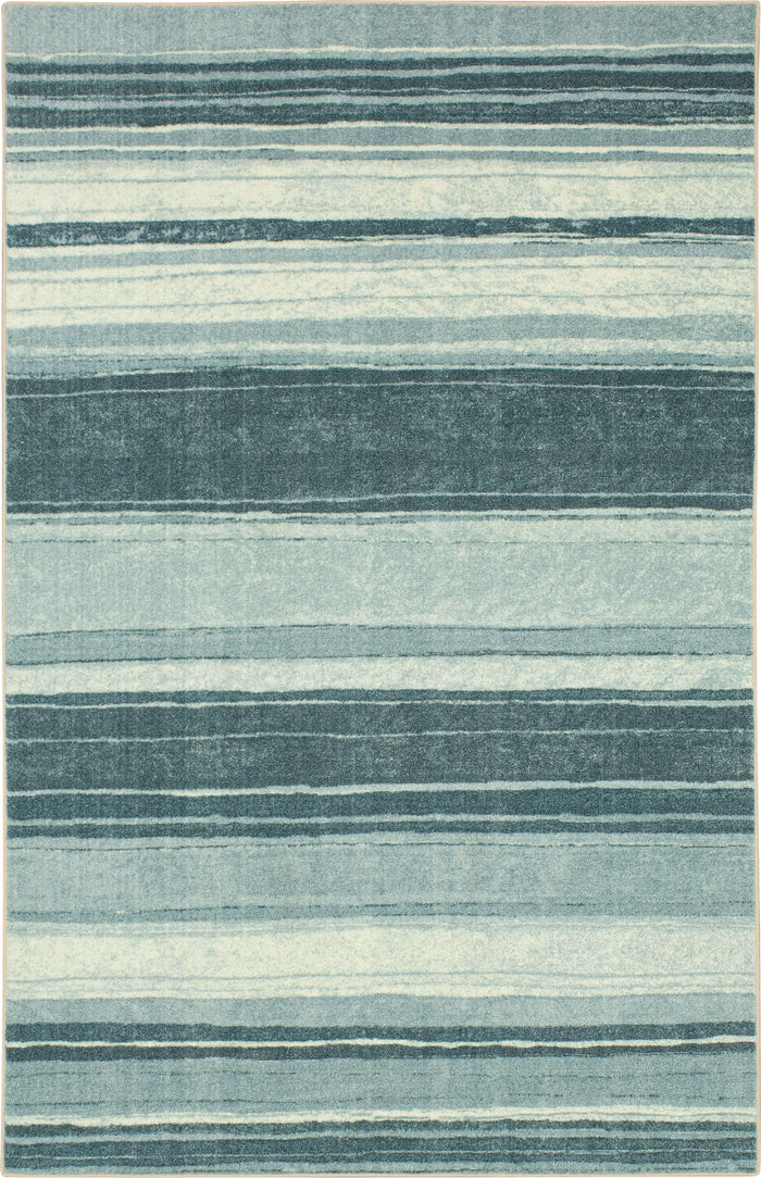 Technicolor Color Bands Blue Area Rug