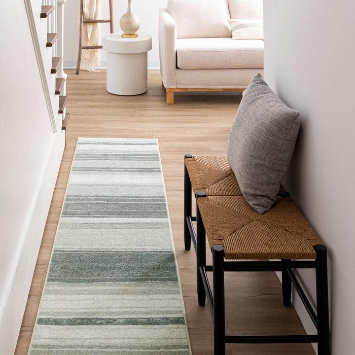Technicolor Color Bands Grey Area Rug