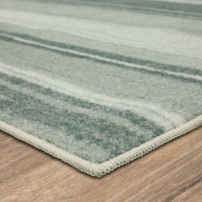 Technicolor Color Bands Grey Area Rug