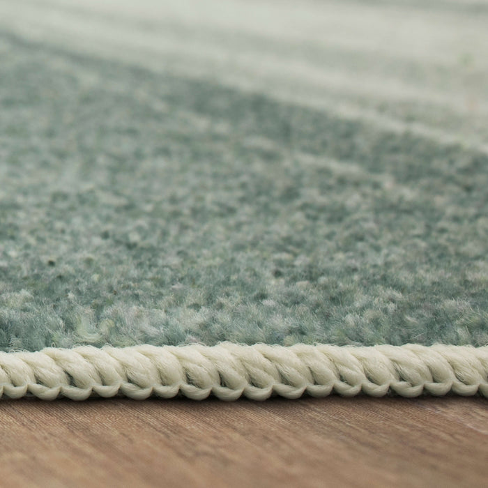 Technicolor Color Bands Grey Area Rug