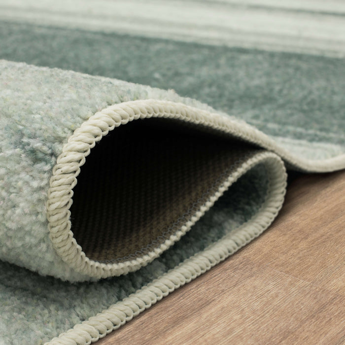Technicolor Color Bands Grey Area Rug
