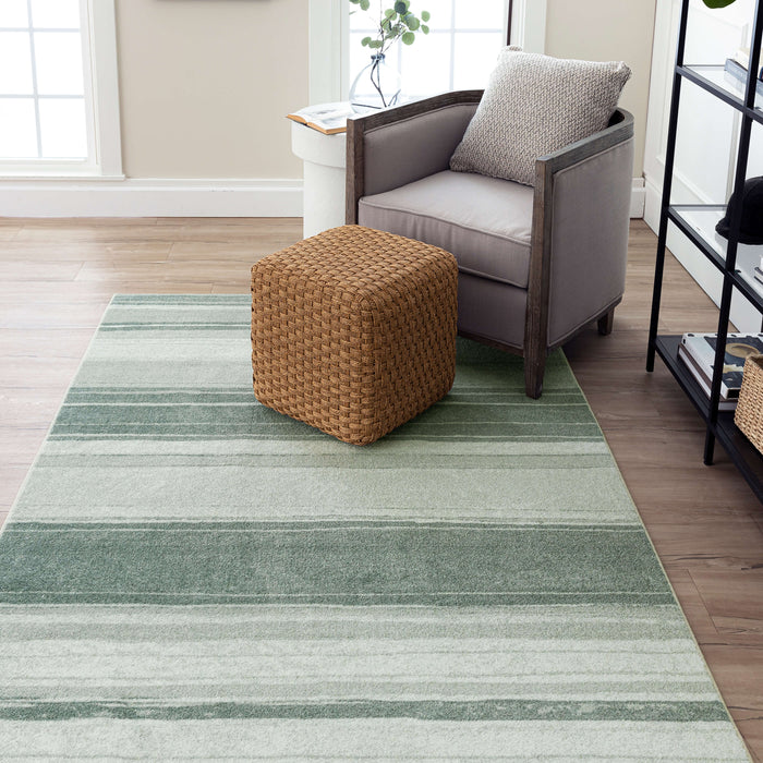 Technicolor Color Bands Grey Area Rug