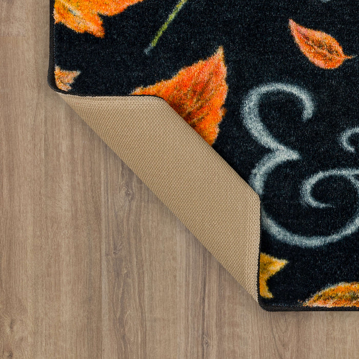 Fall Plans Black Accent Rug
