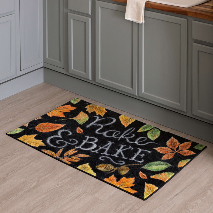 Fall Plans Black Accent Rug