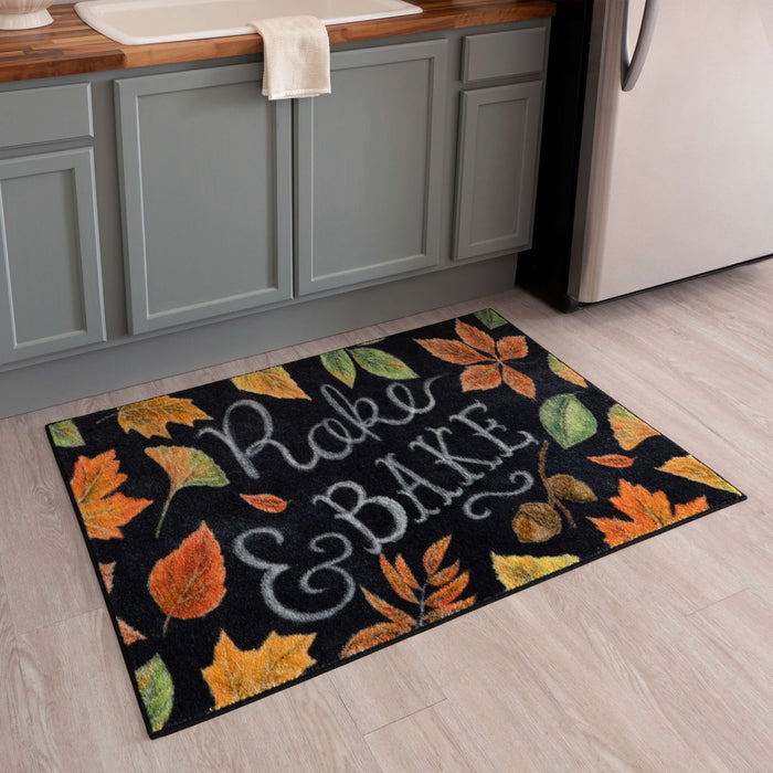 Fall Plans Black Accent Rug
