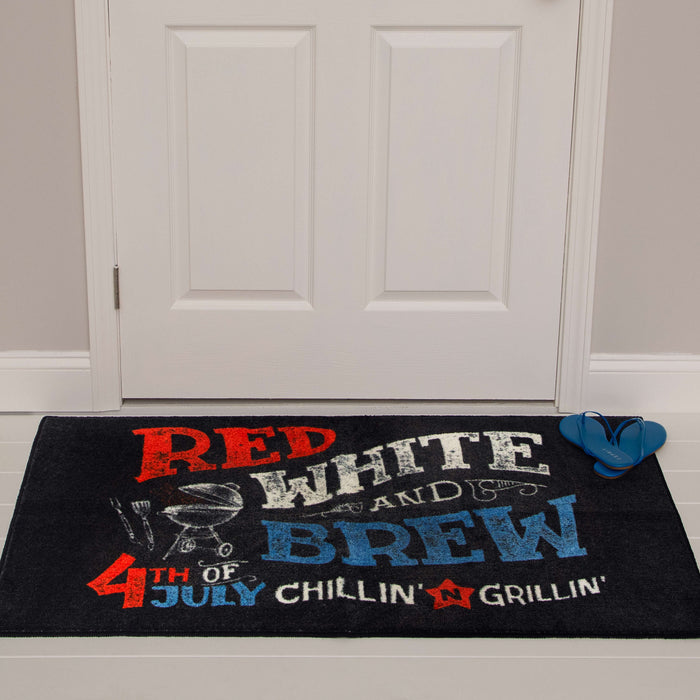 Fourth of July Brews Black Accent Rug