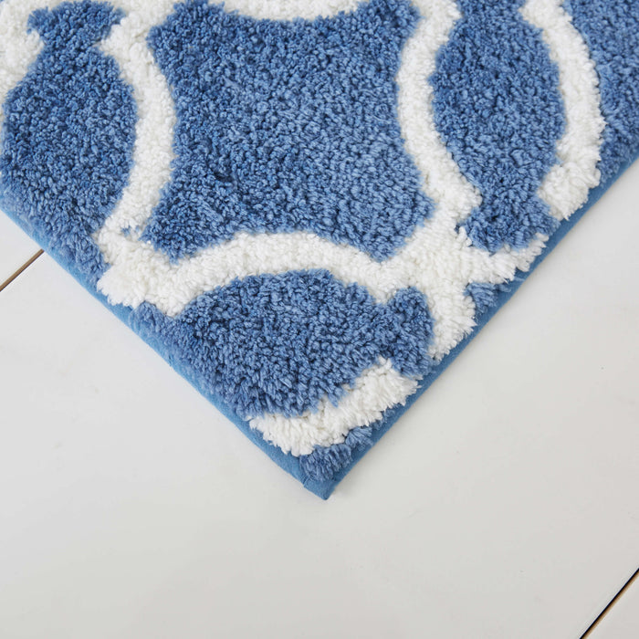 Blue and shop brown bath rugs
