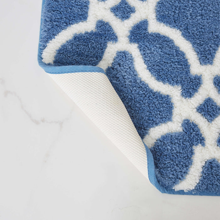 Blue and brown bath rugs on sale