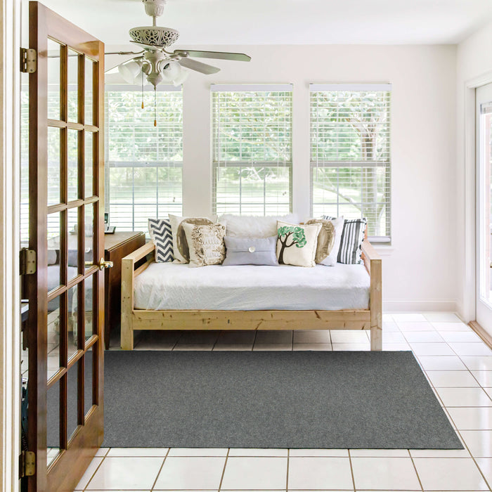 Ribbed Needle Punch Smoke Area Rug