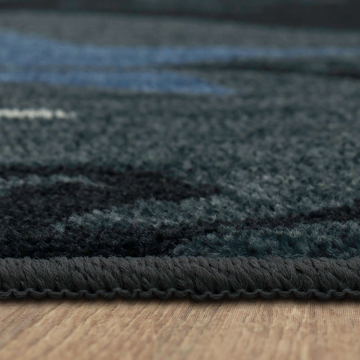 Technicolor Rock On Blue Area Rug