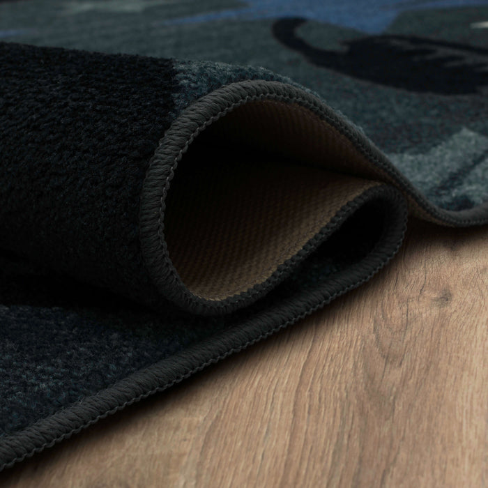 Technicolor Rock On Blue Area Rug