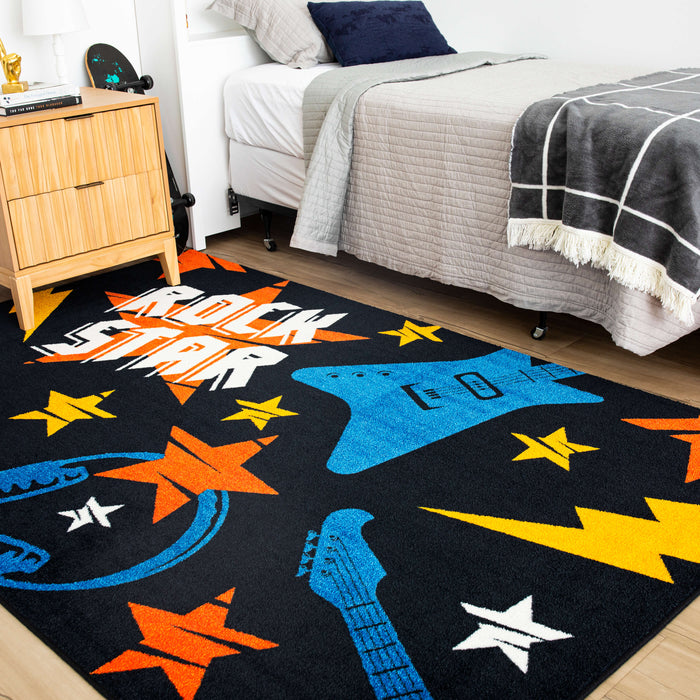 Technicolor Rock On Multicolor Area Rug