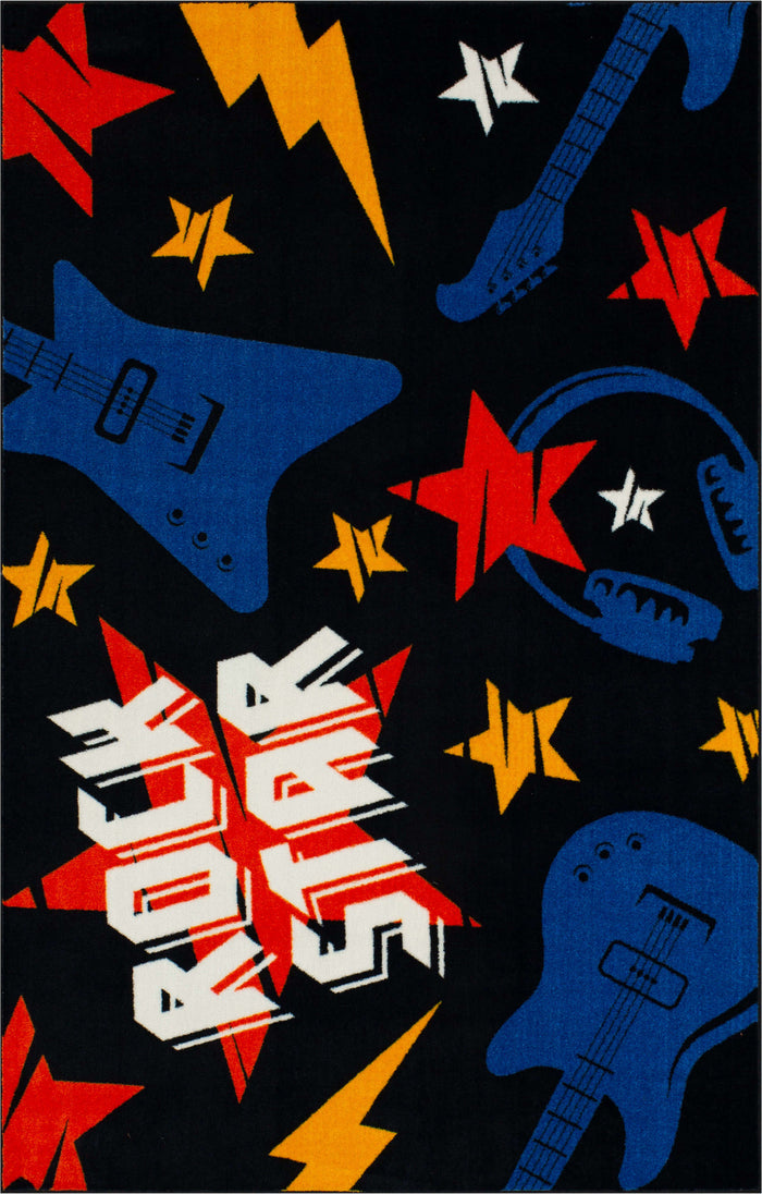 Technicolor Rock On Multicolor Area Rug