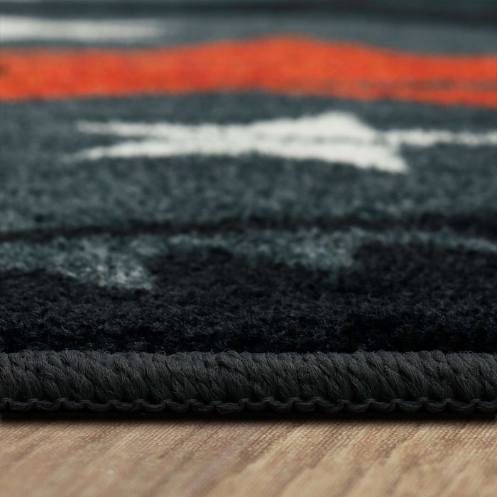 Technicolor Rock On Red Area Rug