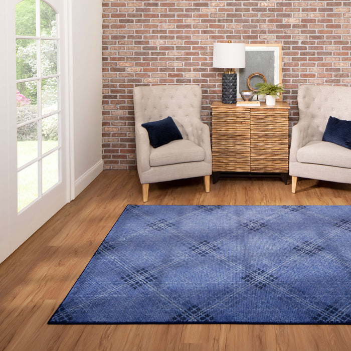 Technicolor Hoover Blue Area Rug