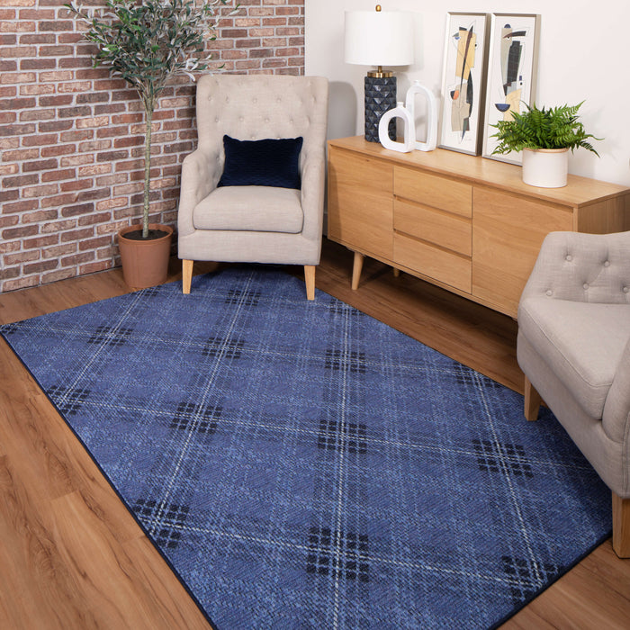 Technicolor Hoover Blue Area Rug