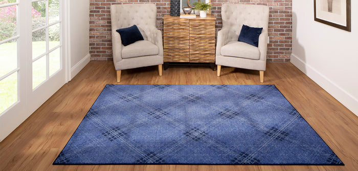 Technicolor Hoover Blue Area Rug