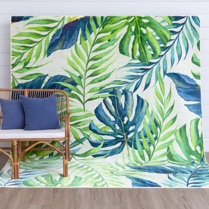 Multicolor Fronds Natural Area Rug