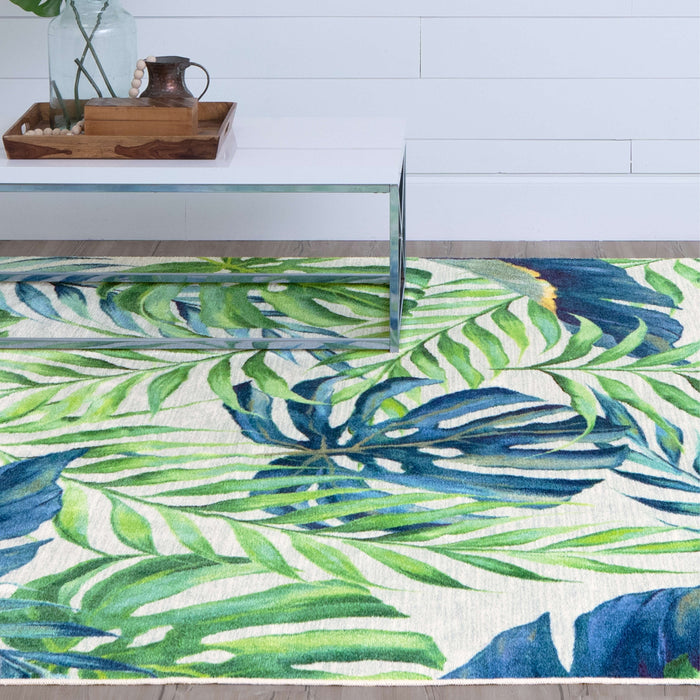 Multicolor Fronds Natural Area Rug
