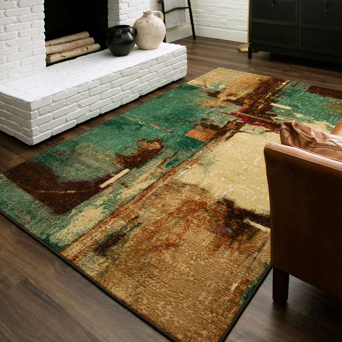 Acropolis Alba Blue & Brown Area Rug
