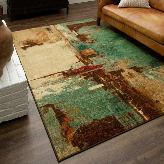 Acropolis Alba Blue & Brown Area Rug