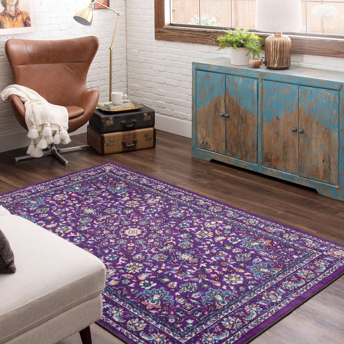 Technicolor Clarita Purple Area Rug