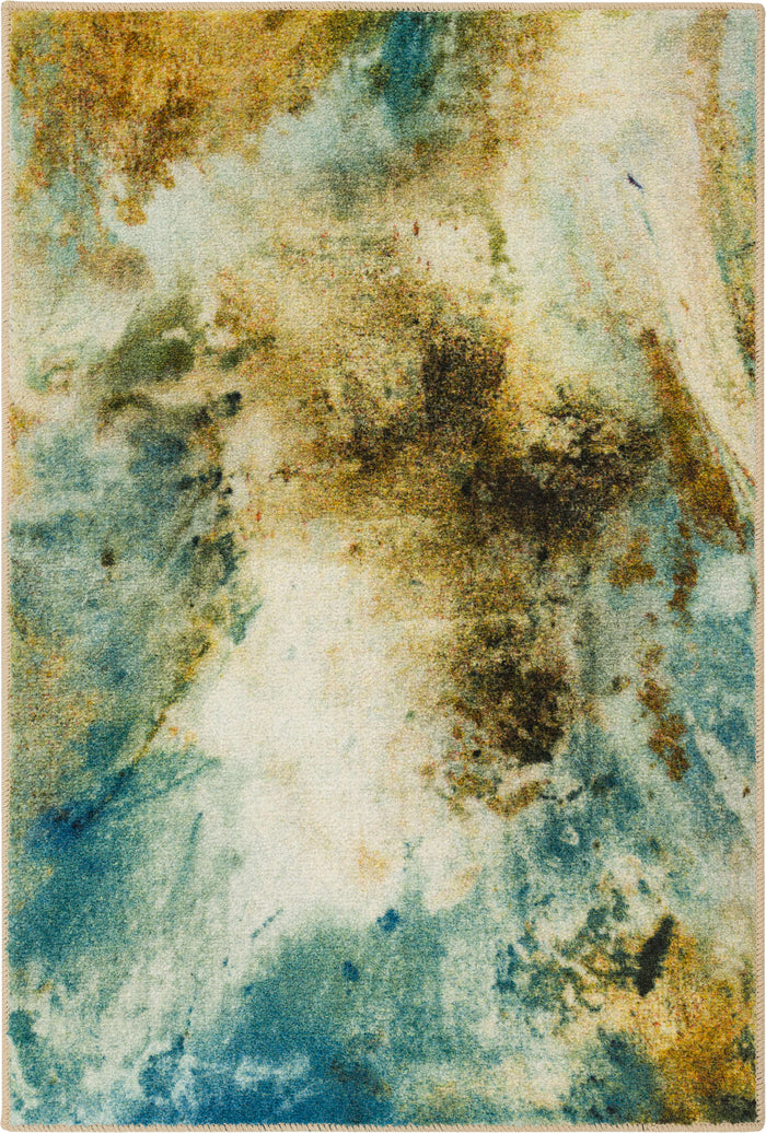 Technicolor Tide Blue & Brown Area Rug