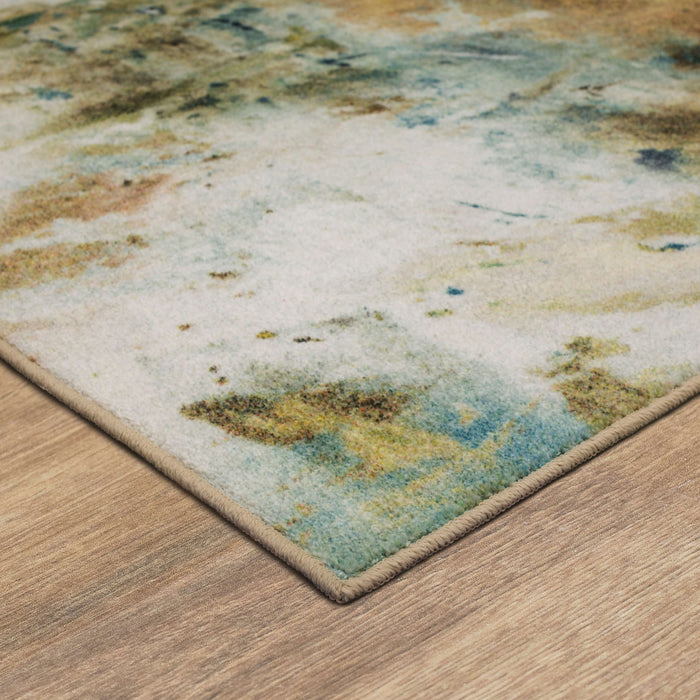 Technicolor Tide Blue & Brown Area Rug