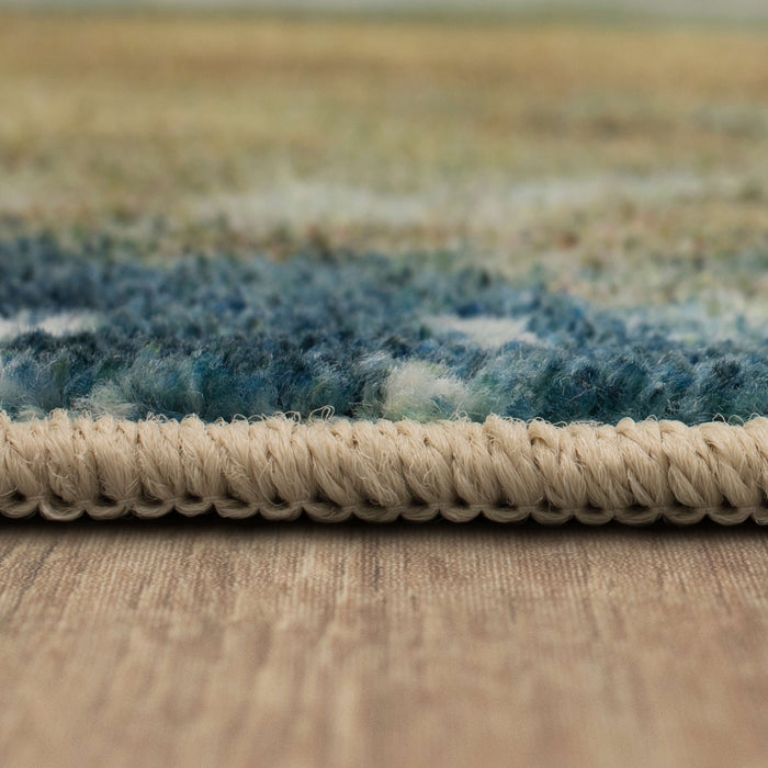 Technicolor Tide Blue & Brown Area Rug