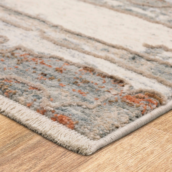 Karastan Solitude Silk Road Cream Dark Grey Area Rug
