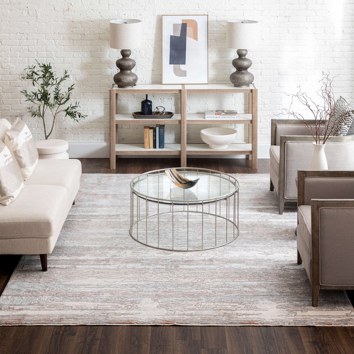 Karastan Solitude Silk Road Cream Dark Grey Area Rug