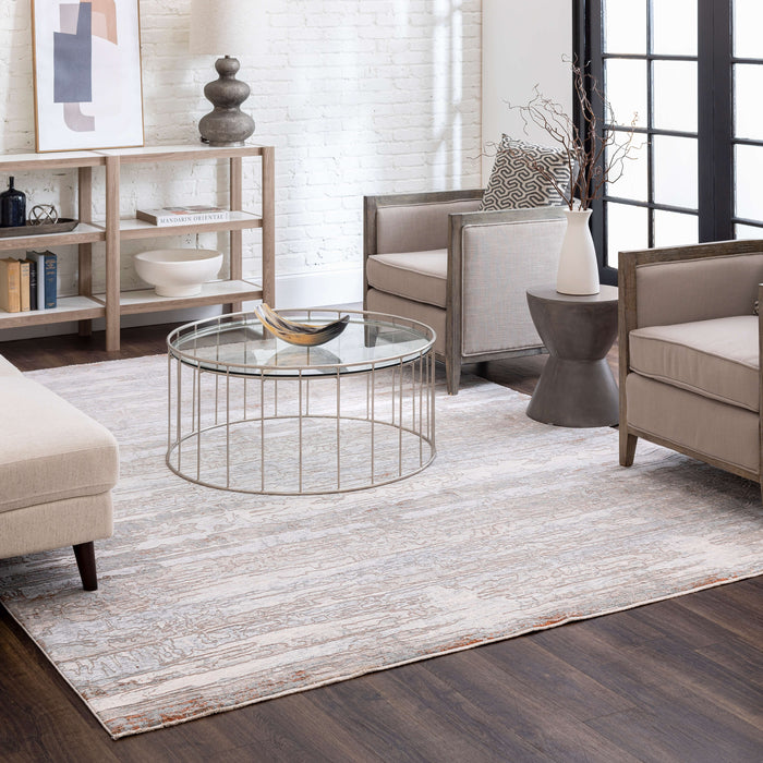 Karastan Solitude Silk Road Cream Dark Grey Area Rug