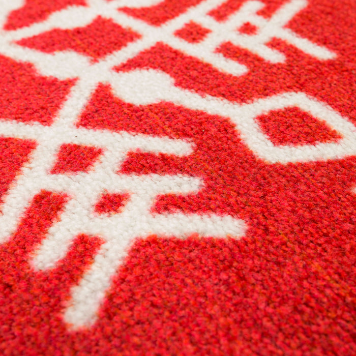 Holiday Snowflake Red Accent Rug