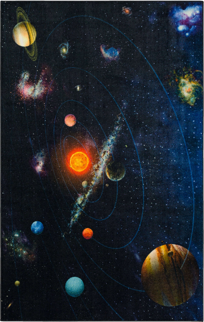 Technicolor Galactic Black Area Rug