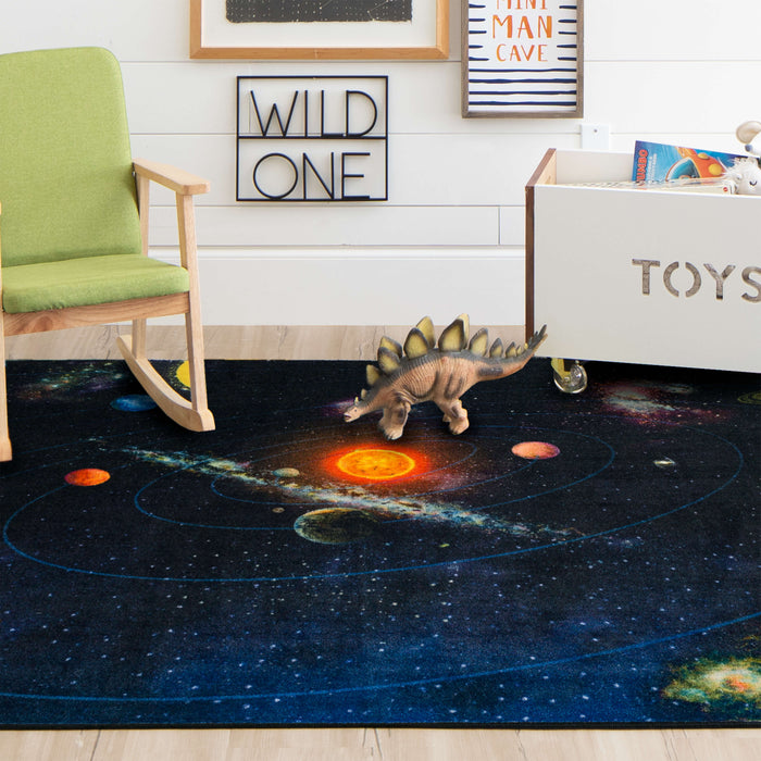 Technicolor Galactic Black Area Rug