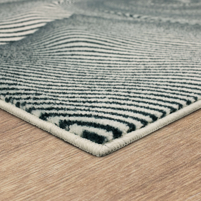 Technicolor Spiral Swirl Black and White Area Rug
