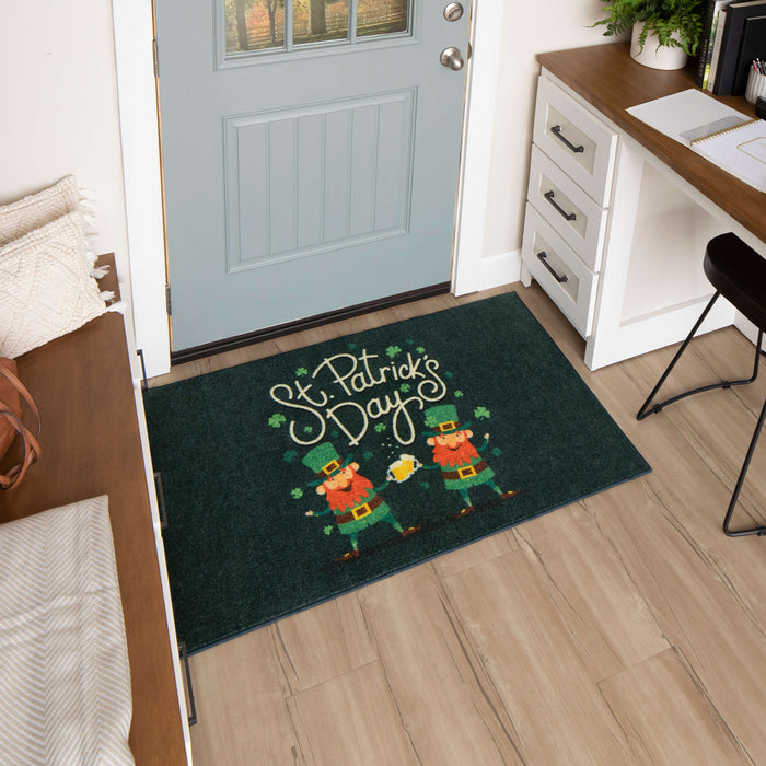 St. Patrick's Day Cheers Green Accent Rug