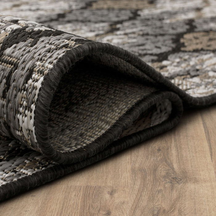 Jackson Distressed Ikat Charcoal Area Rug