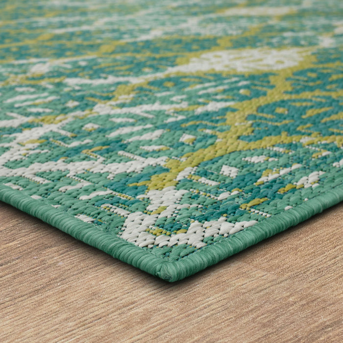 Jackson Distressed Ikat Seafoam Area Rug
