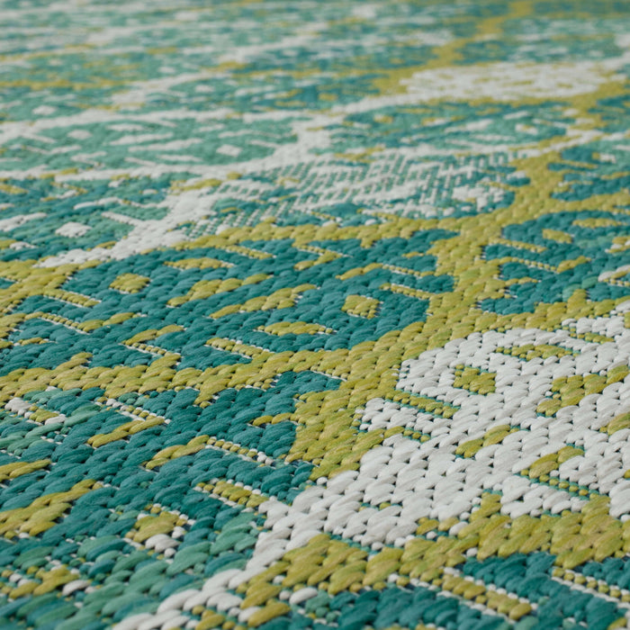 Jackson Distressed Ikat Seafoam Area Rug