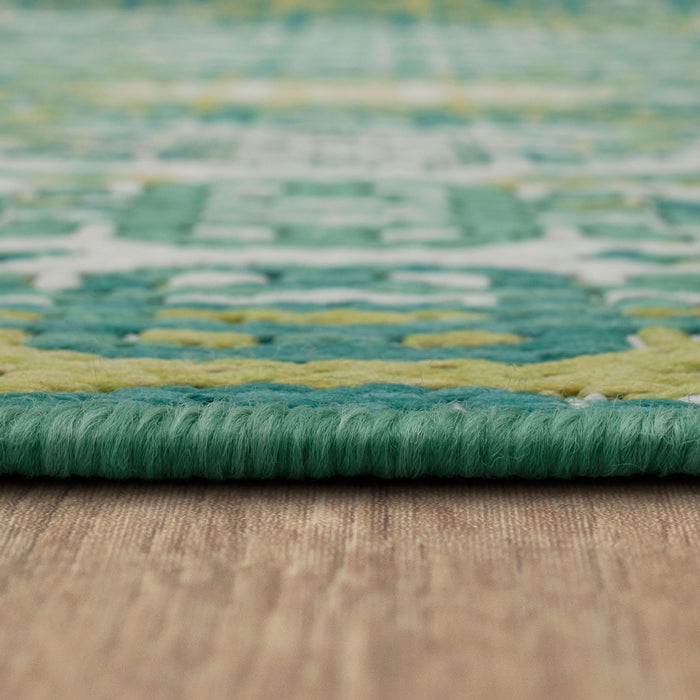 Jackson Distressed Ikat Seafoam Area Rug
