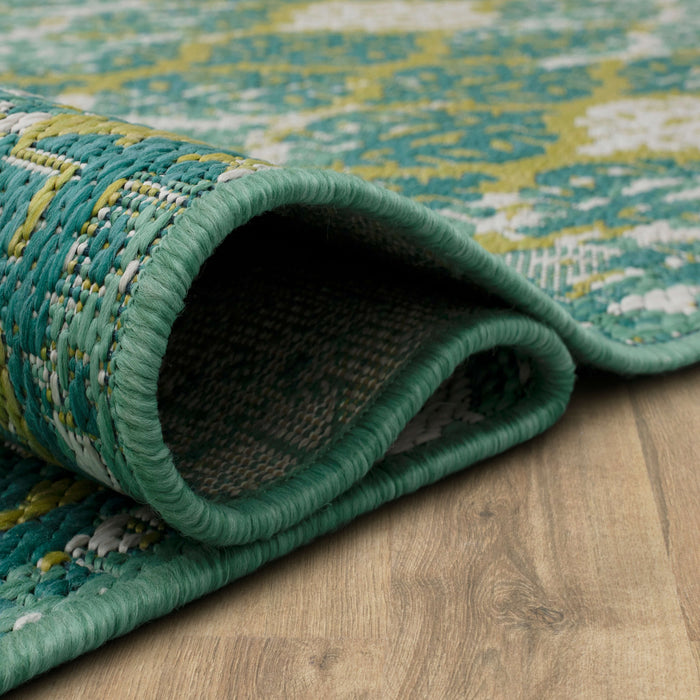 Jackson Distressed Ikat Seafoam Area Rug